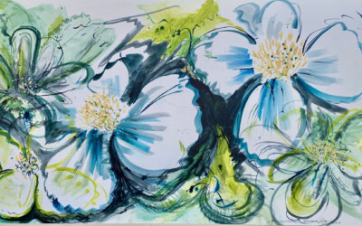 Abstract Rockrose 2 Connect The Dots Art Studio - Flower Painting